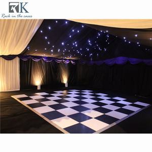 Pista de baile blanca brillante para bodas, pista de baile a cuadros negros para fiestas y decoraciones de eventos - Product Image 4