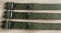 Usine chinoise 130cm longueur 5.5cm largeur couleur vert olive ceinture PP avec 2 rangées d'oeillets en fer noir et boucle à Double crochet