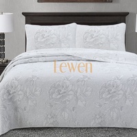 Ensemble de literie matelassé 3 pièces en microfibre légère toutes saisons avec rembourrage en polyester