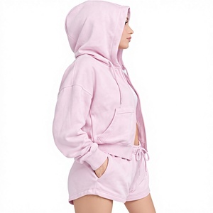Nouveautés 2026 : Ensemble 2 pièces pour femme, survêtement streetwear d'hiver en molleton bouclette, comprenant un sweat à capuche ample et un pantalon, 100% coton - Product Image 4
