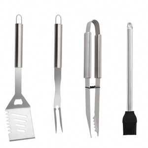 Juego de Herramientas para Barbacoa de Acero Inoxidable con Mango Largo, Termómetro para Acampar al Aire Libre, Estuche y Accesorios para Parrilla - Product Image 1