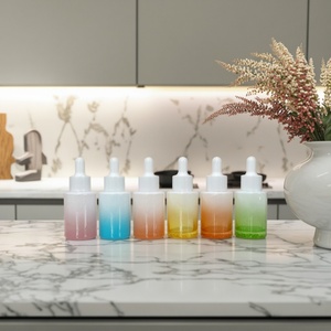 Botella de Vidrio con Gotero de 30 ml, Personalizada en Negro, Naranja y Azul, Multicolor, con Fondo Grueso y Tapa Serigrafiada para Uso Cosmético - Product Image 5