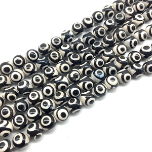 2019 di trasporto del Nuovo Naturale Della Pietra Preziosa Dzi Tallone Agata Matt Glassato Barile Tibetano Perle Tonde Forma Ovale Per Gioielli FAI DA TE Che Fanno - Product Image 2