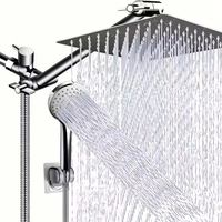 Pomme de douche en métal à haute pression de style moderne, combinaison de robinet de bain/douche en acier inoxydable, jet doux, 5 poignées, installation facile