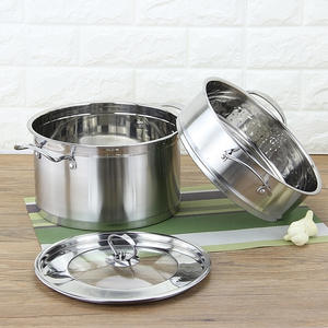 Pot à <span class=keywords><strong>soupe</strong></span> et à bouillon en acier inoxydable épais à double couche avec double fond et double oreilles à angle droit-Pot cadeau - Product Image 5