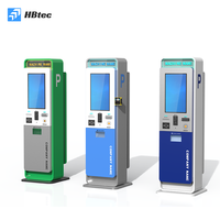 Terminal de paiement de stationnement personnalisé avec écran tactile, acceptant les paiements en espèces et en pièces, avec fonction de reconnaissance de plaque d'immatriculation en option