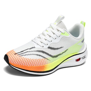 Chaussures de course pour hommes, respirantes, à semelle en carbone, en maille tissée, antidérapantes, légères, à lacets, souples, pour la marche et le fitness - Product Image 1