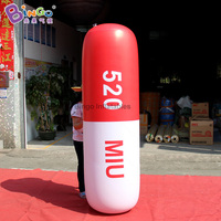 Grand ballon publicitaire géant en PVC en forme de capsule médicale, pilule gonflable publicitaire personnalisée avec logo pour promotion