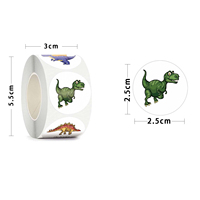 Autocollants de haute qualité pour enfants, écologiques, sur le thème des dinosaures, dessins animés, récompenses pour la maternelle, autocollants imperméables