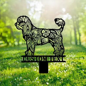 Custom Garden Decor Portuguese Water Dog Courtyard Art Decor Outdoor Pet Memorial Garden Decor Waterproof Acrylic