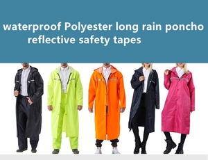 Veste de pluie imperméable en tissu Oxford <span class=keywords><strong>noir</strong></span> coupe-vent avec logo OEM, style long monocouche - Product Image 6