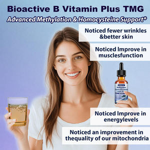 Complejo <span class=keywords><strong>B</strong></span> Metilado en Gotas Líquidas, Vitamina B12 Metilada, Metilfolato, Inositol, Colina TMG, Suplemento de Vitamina C y E para el Apoyo de la MTHFR - Product Image 3