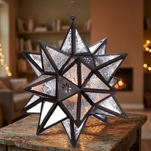 Christmas Home Decor Indoor or Outdoor Custom <b>Star</b> Shape Standing Hanging Lantern With <b>Led</b> <b>Lights</b> for Latest Theme - Product Image 3