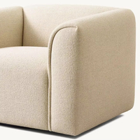 Fauteuil individuel en tissu de luxe américain, meuble de salon moderne, avec pieds en bois, style canapé modulaire