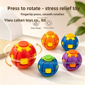 Juguete de puesto de mercado nocturno, estilo influencer transfronterizo, bola antiestrés giratoria y de empuje, colorida, impresa en 3D, spinner de dedo - Product Image 5