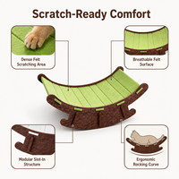 Lit à bascule pour chat en gros, lit griffoir pour chat, hamac en feutre, chaise longue pour chats d'intérieur pour dormir, griffer et jouer