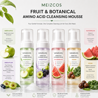 Mousse Nettoyante aux Acides Aminés Botaniques Fruités 100ml Pomme Prune Pastèque Savon Végétalien aux Baies AHA Hydratant Équilibrant le pH Contrôle du Sébum