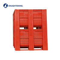Caisse de transport agricole robuste et ventilée en PEHD vierge de qualité alimentaire, avec fond à 3 niveaux de support, empilable, pour fruits et légumes
