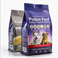 Sacs à fond plat personnalisés imprimés avec logo pour l'emballage de nourriture pour animaux de compagnie (chats, chiens), sacs refermables à fermeture éclair 3kg 5kg 15kg