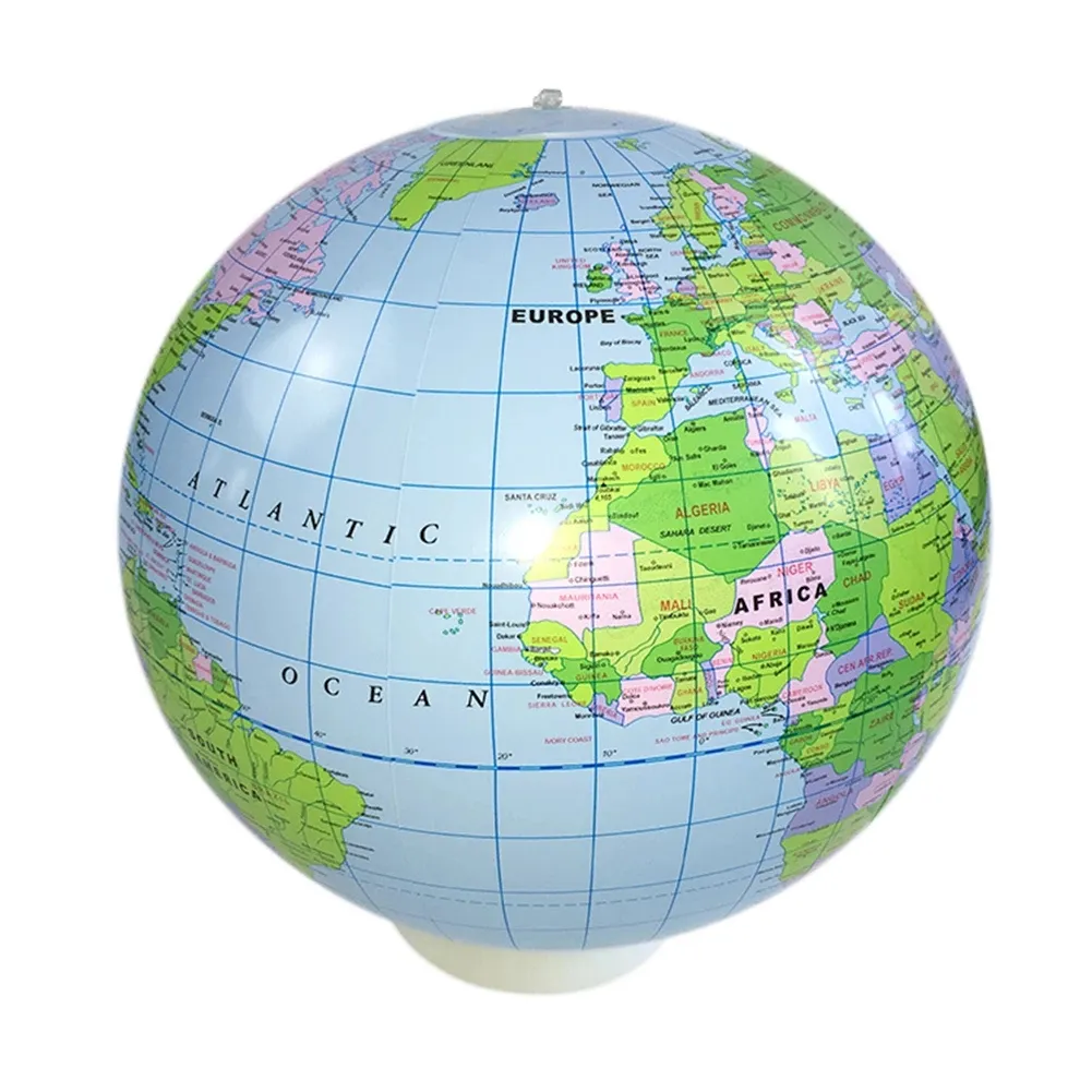 Factory Price Inflatable Earth Beach Ball 37Cm World Map Inflatable Swimming Pool Water Game Beach Ball Toy