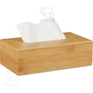 Boîte porte-mouchoirs anticorrosion Boîte à mouchoirs avec logo personnalisé Boîte à mouchoirs de bureau en bambou écologique - Product Image 1
