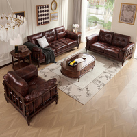 Classic-Style Iconic-Sofa-Piece Timber-Core-Structure Chocolate Leather Sofa for Living Room Fitting-Dimensions for Living Rooms