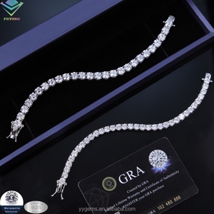 Bracelet tennis en argent plaqué or avec diamants moissanite couleur D VVS, prêt à être expédié, avec certificat GRA - Product Image 4