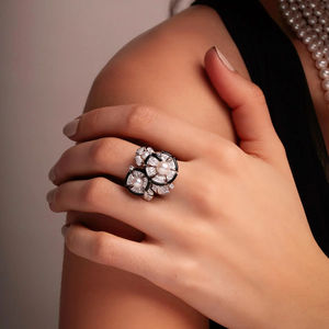 Lixin Set mutiara imitasi zirkon penuh Retro mewah kuningan kualitas tinggi untuk hari jadi pernikahan dan hadiah perhiasan bagus - Product Image 4