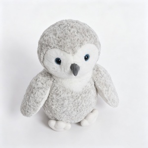 Peluche de búho nieve personalizado, juguete de búho de peluche, peluche de búho blanco grisáceo, animal de peluche de búho ártico - Product Image 5