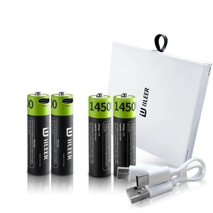Prix d'usine IILEER, vente en gros de batteries lithium-ion rechargeables USB 14500 2405 mWh 3,7 V à décharge rapide avec port Type C - Product Image 1
