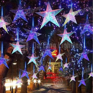 Étoiles de Noël lumineuses LED colorées à suspendre pour centres commerciaux, hôtels, atriums et décorations de sapins festifs - Product Image 4