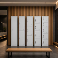 Casier métallique moderne à colonne unique avec 1, 2, 3, 4 ou 5 portes, verrouillable, pour bureau, salle de sport, usine, vestiaire