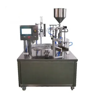 Автоматическая Роторная машина для запечатывания стаканчиков с 2 формочками