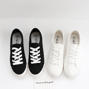Zapatillas Deportivas Ligeras de Plataforma Baja para Mujer, de Lona Negra, Cómodas, con Cordones, para Estudiantes y Parejas, para Invierno, Verano y Otoño - Product Image 4
