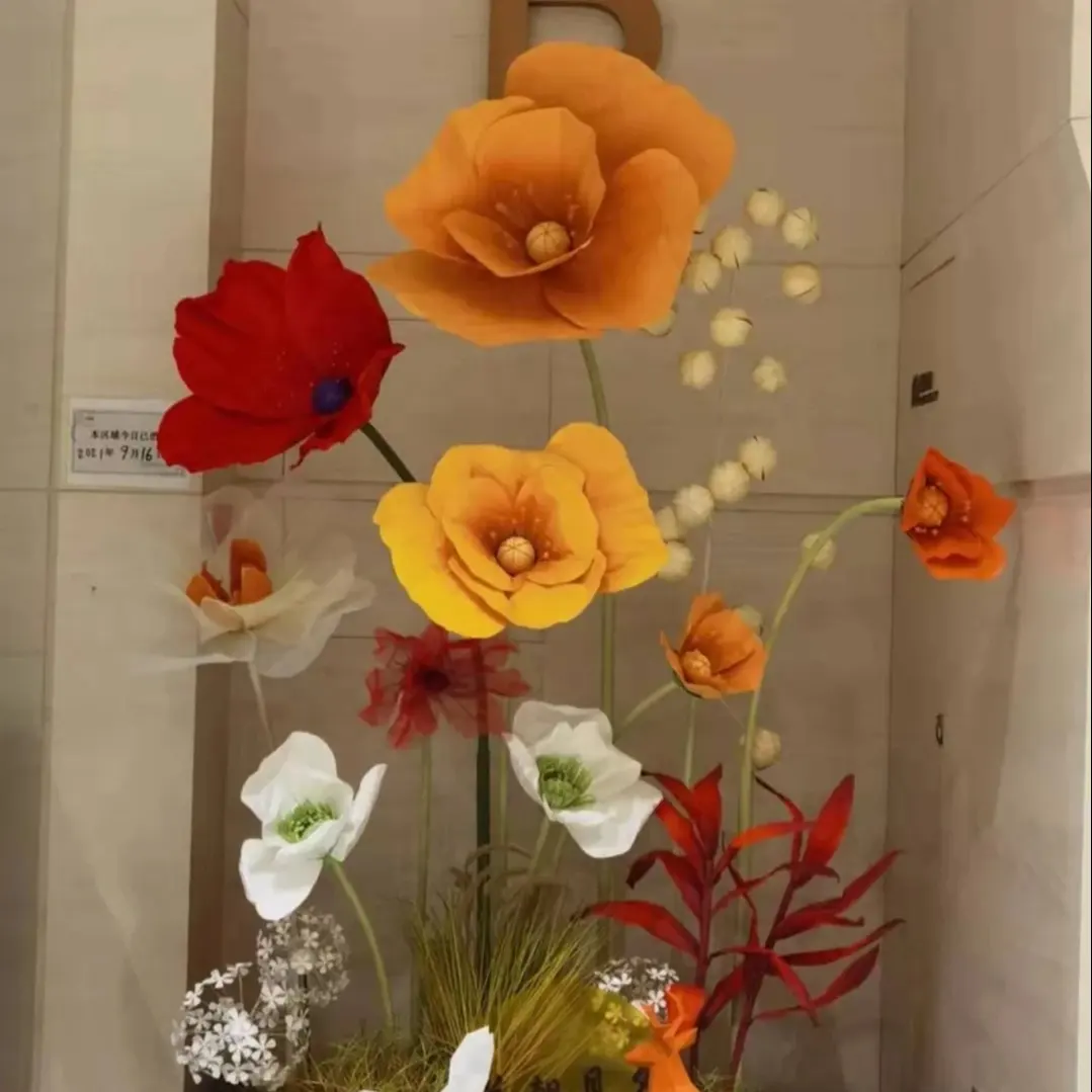 Giant Flower Studio Independent Designer Handmade colorful Giant artificial Flower Props poppy flower for wedding decoration