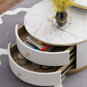 YSS Customized Luxury Modern Bedroom <strong>Side</strong> <strong>Table</strong> <strong>White</strong> Marble Top with Gold Metal Nordic Nesting Coffee <strong>Table</strong> for Home Furniture - Product Image 3