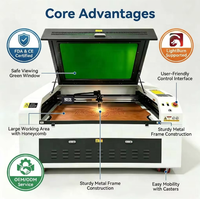 Machine de gravure et de découpe laser CNC CO2 6090 pour acrylique, bois, caoutchouc, plastique, cuir avec prise en charge DXF/DST haute précision