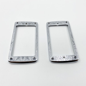 Lot de 2 supports de micro de guitare haut de gamme en alliage de zinc gravé, anneaux de montage incurvés pour humbucker, inclinés pour guitare électrique et <span class=keywords><strong>basse</strong></span> - Product Image 4