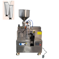 Machine de remplissage et de scellage pneumatique à ultrasons pour tubes, avec codage de date et découpe, semi-automatique, pour tubes souples de pâte cosmétique
