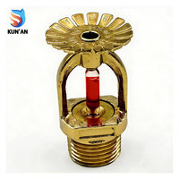 Cabezal de rociador contra incendios de aleación de cobre K80, tipo colgante vertical con bulbo de vidrio rojo, sistema de extinción automática para edificios comerciales