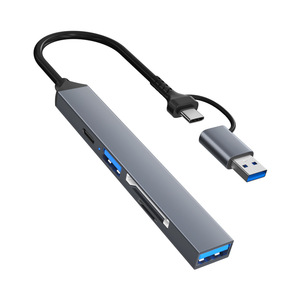 Typ-C/USB-Multifunktions-Dockingstation, USB3.0-Schnittstelle, Ein-zu-Drei-Kartenleser, <span class=keywords><strong>SD</strong></span>/TF-Hub, ADS-806D, 5 Anschlüsse - Product Image 5
