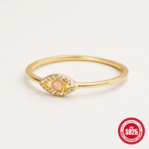 แหวนหมั้นโอปอลรูปตาประดับเพชรซิคอน เงินแท้ 925 จาก CANNER Fine Jewelry แหวนโอปอลชุบทอง 18K สุดหรูสำหรับผู้หญิง - Product Image 5