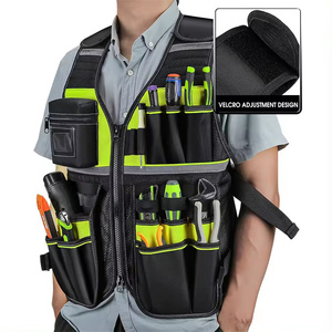 Veste de travail tactique à multiples poches avec fermeture éclair en toile personnalisée, veste de travail robuste pour électriciens - Product Image 2