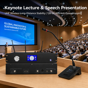 ระบบไมโครโฟนประชุมที่ปลอดภัย การเข้ารหัส AES 128 บิต <span class=keywords><strong>168</strong></span> หน่วยสำหรับผู้แทน ป้องกันการรบกวน ห้องประชุมสภา - Product Image 6