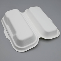 Vaisselle jetable compostable, boîte à hot-dogs en forme de coquille, boîte à lunch en bagasse de canne à sucre, fournitures biodégradables à emporter