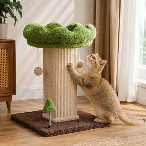 <span class=keywords><strong>Tiragraffi</strong></span> per Gatti a Forma di <span class=keywords><strong>Albero</strong></span> con Cuccia a Baldacchino, Palo in Sisal, Giocattolo a Molla, Base in Peluche e Tavola in Legno per Gatti da Interno - Product Image 2