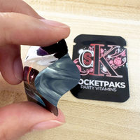 Mini-sachets personnalisés 4x5cm avec impression brillante, scellés sur 3 côtés, en feuille d'aluminium, petite pochette avec encoche de déchirement
