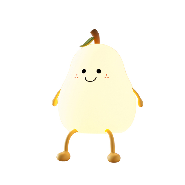 Led Pear Shaped Fruit Night Light Usb Charging Touch Dimming Desk Lamp Bedroom Bedside Sensor Atmosphere Lamp