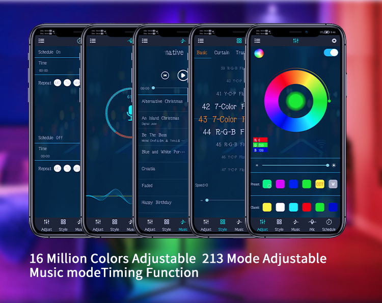 Creative Modern Color Changing Smart Wireless Wifi App Control Music RGB Wall Corner Led Floor Lamp for Bedroom