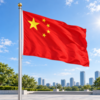 Drapeau national chinois d'extérieur en polyester durable avec œillets pour bâtiment, école, défilé, exposition